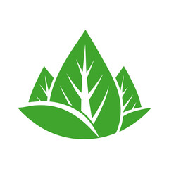 Eco adventure mountain with leaf vein pattern for green travel and exploration