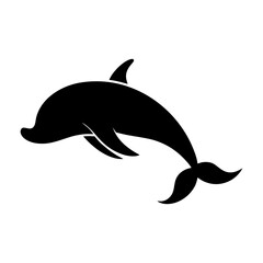 Fototapeta premium Whale diving into water in clean silhouette for ocean and marine conservation art