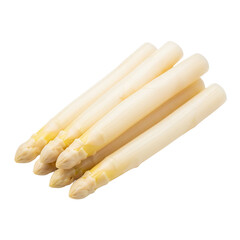Pile of Fresh White Asparagus Spears on a Transparent Background