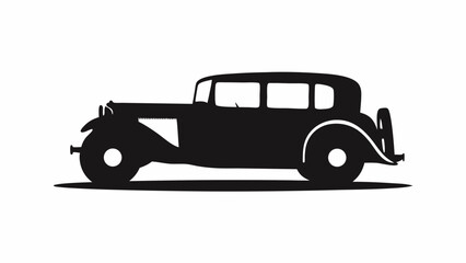Vintage Classic Car Silhouette – Retro Automobile Vector Art