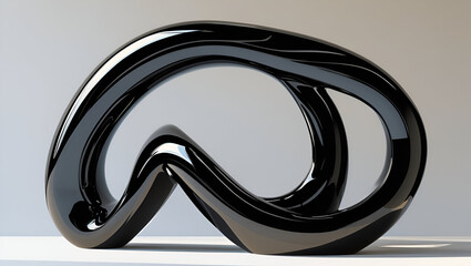 mesmerizing abstract black glossy sculpt ai genrative