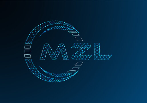 MZL low poly letter logo vector design. MZL lower poly logo design. Low poly logo.