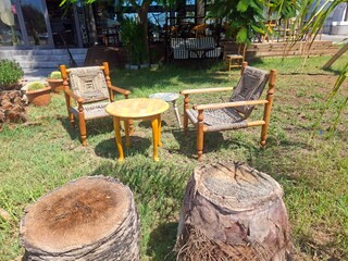wooden table and chairs