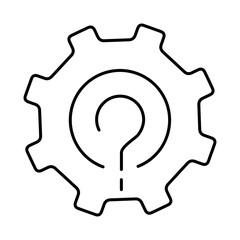 Question Line Icon. Question Mark, Thinking, Asking, Answer, Help Editable Stroke Vector Illustration