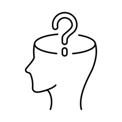 Question Line Icon. Question Mark, Thinking, Asking, Answer, Help Editable Stroke Vector Illustration