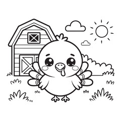 Bold and easy thanksgiving coloring page