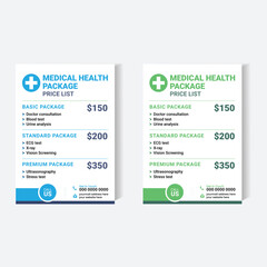 Medical Health Checkup Price List Flyer Template