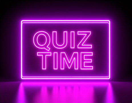 "QUIZ TIME" Neon Sign | Bright Pink Glow for Trivia & Games
