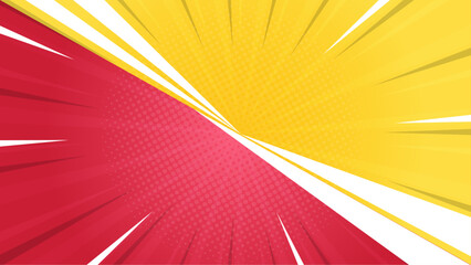 Vibrant red and yellow comic book style background suitable for bold designs, poster backgrounds, superhero themes, action packed graphics, energized visuals.