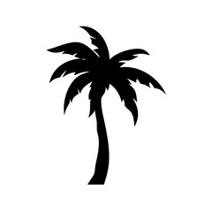 Minimal Palm Tree Silhouette Icon – Tropical Vector Art