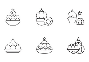 ramadan traditional sweets vector illustration