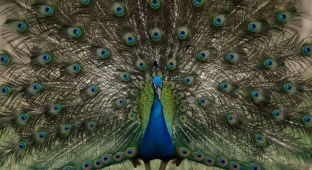 Obraz premium peacock with feathers out