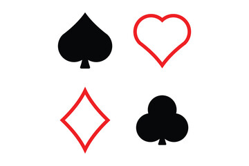 playing card suit icon, four aces playing cards icon.