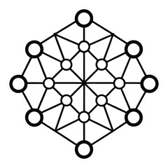Abstract Network Illustration on White Background A Clean Visual Depiction of Connectivity and Data Flow