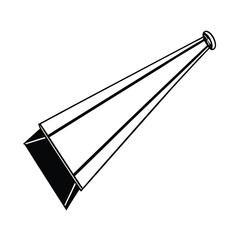 Monochrome Illustration of a Vintage Megaphone for Announcements, Protests, and Events