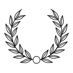 Elegant olive branch wreath illustration for awards, achievements, and natural decorations. A classic symbol of peace and victory.