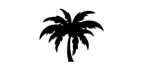 Bold Palm Tree Silhouette Vector – Tropical Island Graphic Design