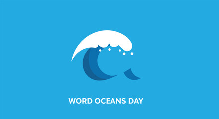 Obraz premium World Oceans Day Wave Illustration