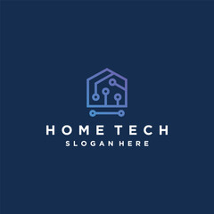 Home tech logo icon design template vector illustration