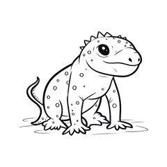 Fototapeta premium A black and white drawing of a Gila coloring page illustration.
