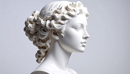 Elegant female bust, profile view