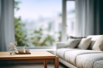 Blurred living room, light and airy