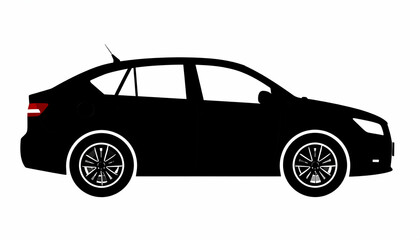 Obraz premium Black Car Silhouette Side Profile