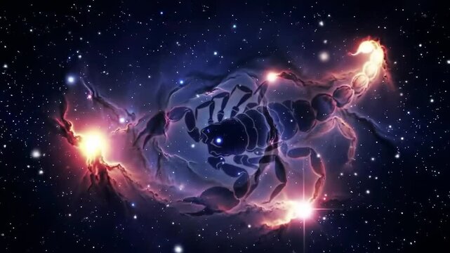Beautiful scorpio constellation nebula stunning space image with colorful nebulae and stars
