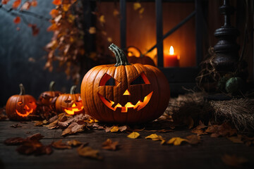 A halloween scene with bats and a full moon