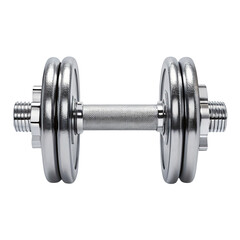 Naklejka premium Dumbbell with chrome finish and textured handle.