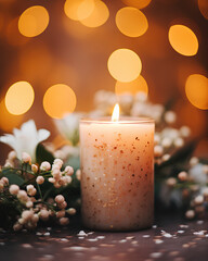 Soft Focus Macro Shot of Lit Candle Stock Image