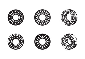 set of bearing silhouette vector illustration