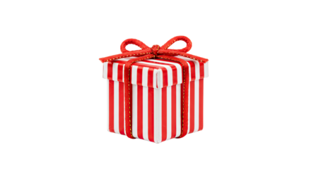 Red and White Striped Gift Box 1.