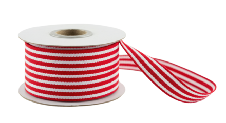 Red and White Striped Ribbon Roll 1.