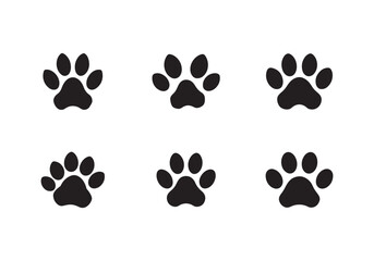 cat and dog paw print icon silhouette vector illustration