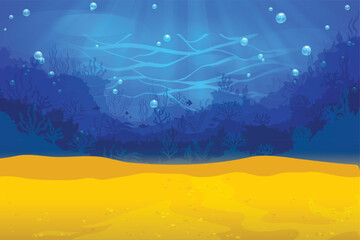 A beautiful blue ocean with sunlight shining on the water  A beautiful blue ocean with sunlight shining on the water vector illustration