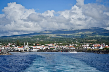 Fototapeta premium view of the bay of Horta on the Azores Island Faial