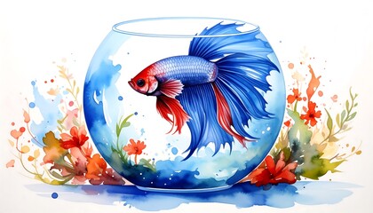 Fish in a decorative bowl