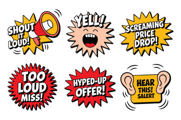 Loud Noises: Comic Book Speech Bubbles & Sound Effects Graphics