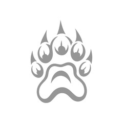 Illustration of Gray Paw Print Silhouette