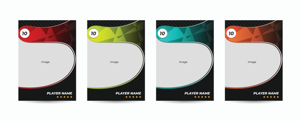 Set of player trading card templates, Photo frame, and border collection for soccer, hockey, volleyball, and basketball players. Sport flyer layout design template (EPS 10)
