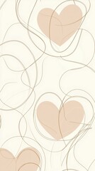 Abstract Heart Pattern with Soft Tones and Lines