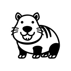 Cute Cartoon Beaver Illustration with Stripes, Big Teeth, and Happy Expression