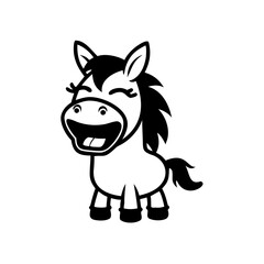 Cartoon Pony Full of Joy and Happiness with Big Smile