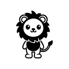 Fototapeta premium A charming cartoon lion character design with a playful and friendly expression