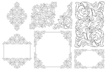 Classical baroque vector of vintage element for design. Decorative design element filigree calligraphy vector. You can use for wedding decoration of greeting card and laser cutting