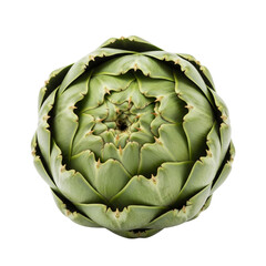 Obraz premium Whole Fresh Green Artichoke on a Transparent Background, White Background