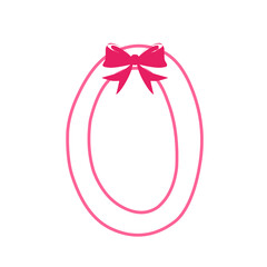 vintage pink ribbon frame illustration