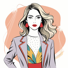 vector illustration of a girl 