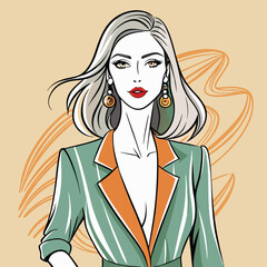 vector illustration of a girl 